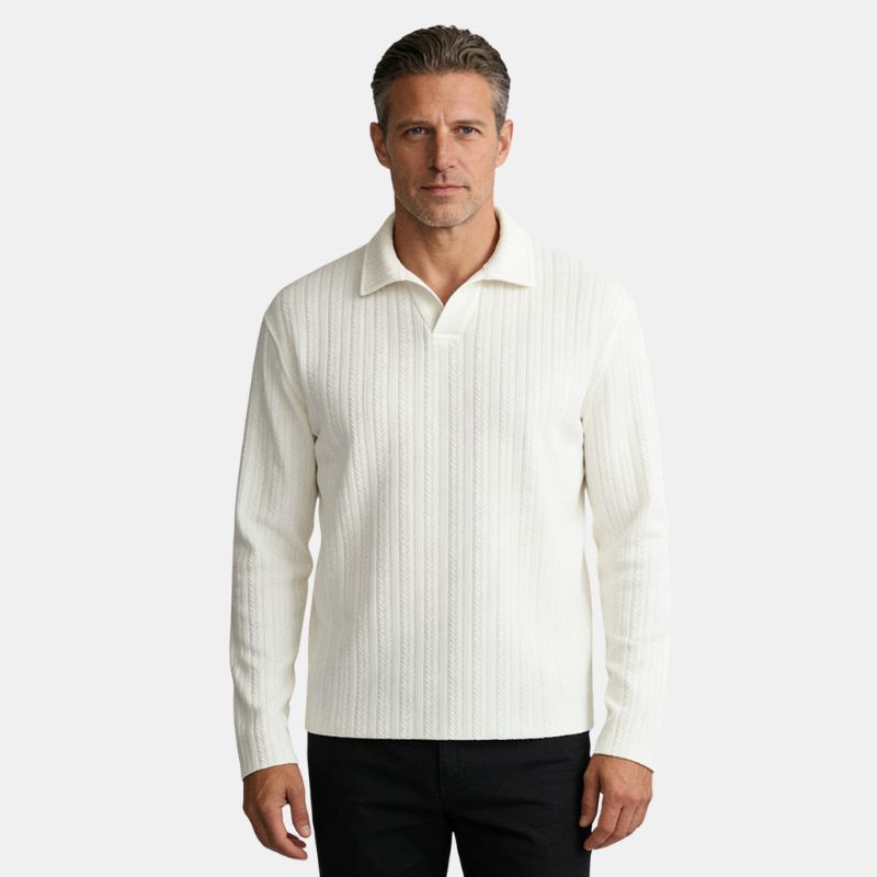 2026 Spring Casual Long Sleeve Twisted Yarn Stripe Shirt