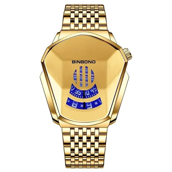BINBOND™ Luxurious Men's Business Watch: Waterproof Quartz Movement, Steel Band, Crystal Glass