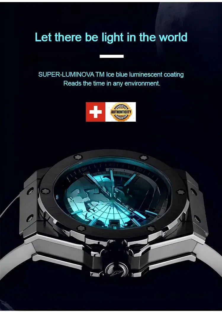 GOOBASEN™ Men's Light Luxury Wandering Earth Hollow Automatic Mechanical Watch