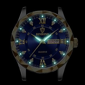 BINBOND™ Men's Luminous Waterproof Quartz Watch with Steel Bracelet & Date