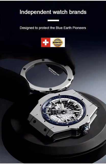 GOOBASEN™ Men's Light Luxury Wandering Earth Hollow Automatic Mechanical Watch